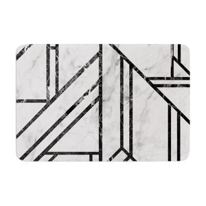 Marble Mosaic Geometric Modern Memory Foam Bath Rug