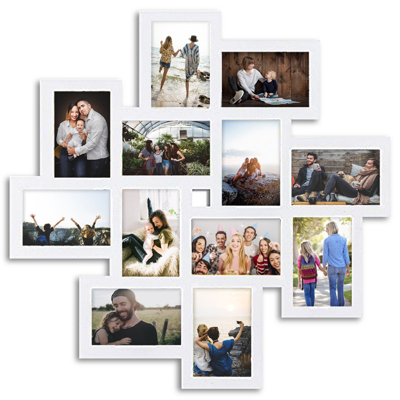 Ebern Designs Haymond Gallery Style Wall Hanging 12 Opening Photo Sockets Picture Frame Reviews Wayfair
