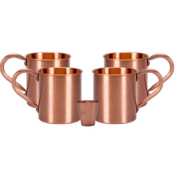 Melange 24 Oz Copper Classic Mug For Moscow Mules Set Of 24 With Six Shot Glasses Heavy Gauge No Lining Includes Free Recipe Card Wayfair