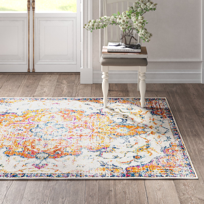 Kelly Clarkson Home Belmont Oriental Orange Navy Area Rug Reviews Wayfair