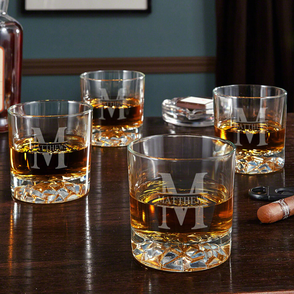 engraved bar glasses