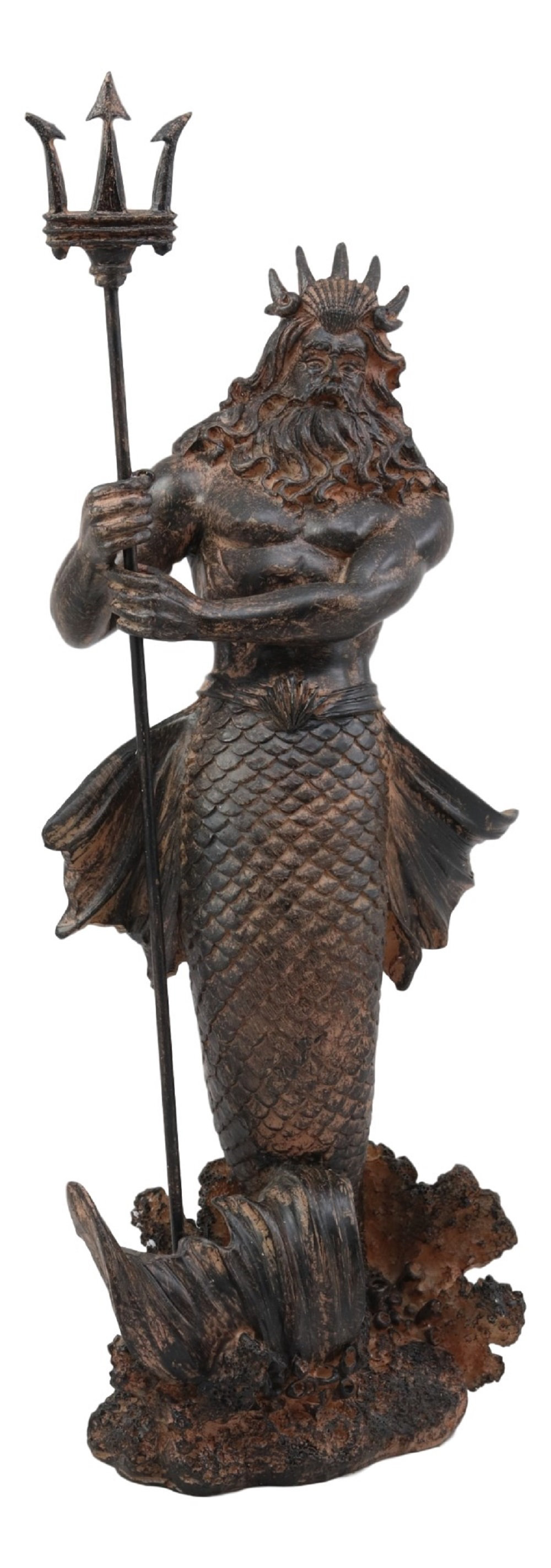 Breakwater Bay Frieda Greek Mythology God Of The Seas And Tremors Merman Poseidon Figurine Reviews Wayfair