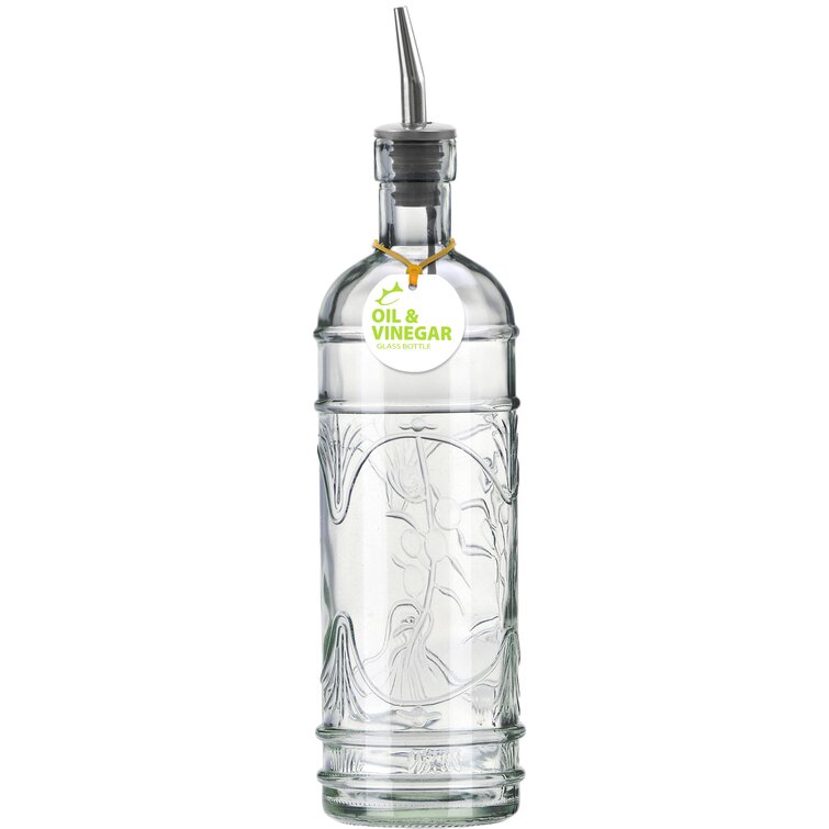 Oil Can Drizzler Cruet Bottle Dispenser w/ Drip-Free Spout Alcoholic Storage 