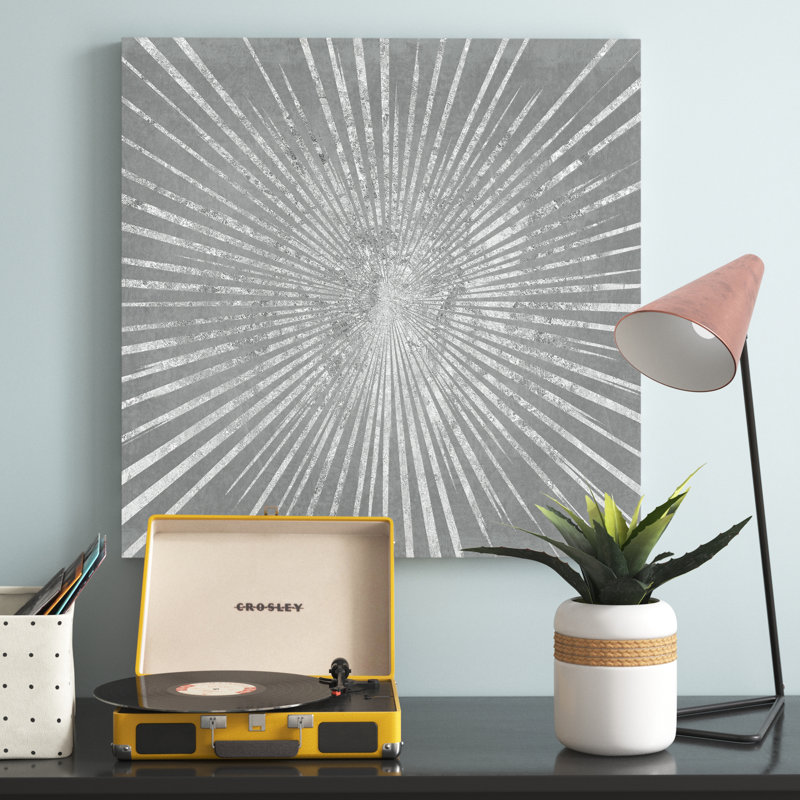 Silver Sunburst I Size: 30" H x 30" W