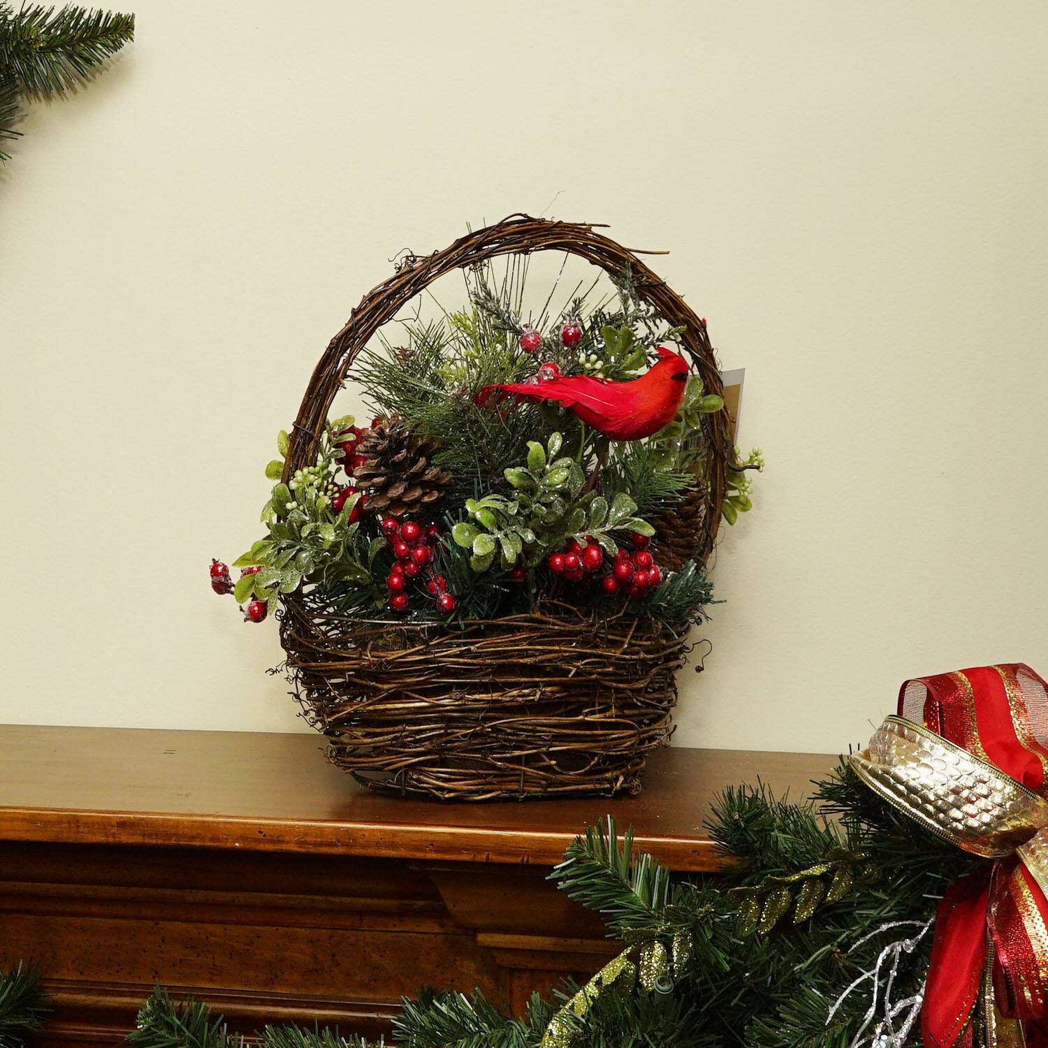 christmas basket floral arrangements