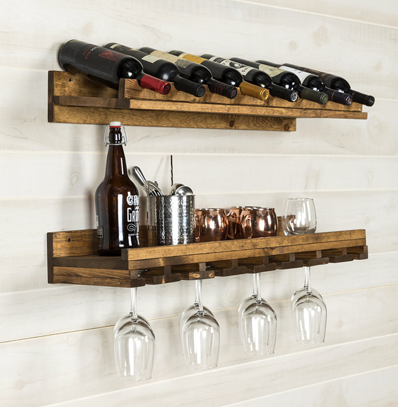 Beautiful Wall Mounted Wine Racks Part - 1: Kemmerer 2 Piece 8 Bottle Wall Mounted Wine Rack Set Beautiful Wall Mounted Wine Racks Part - 1: Kemmerer 2 Piece 8 Bottle Wall Mounted Wine Rack Set