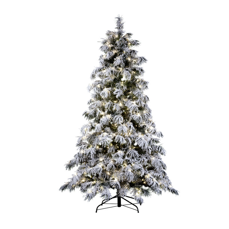 Haute Decor Snowy Pre-Lit Berkshire 7.5' Flocked Spruce Artificial