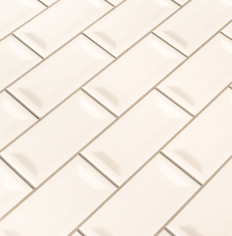 Msi Almond Inverted 3 X 6 Beveled Ceramic Subway Tile In Glossy Almond Inverted 3 X 6 Beveled Ceramic Subway Tile In Glossy Beige