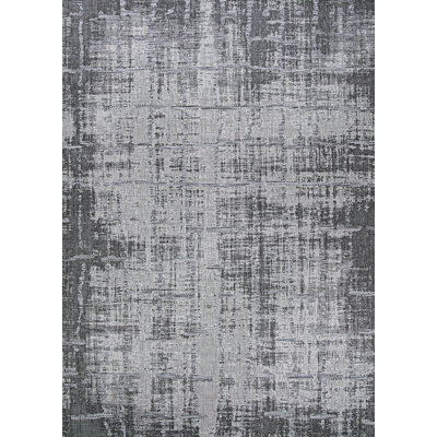 Lolley Abstract Anthracite Light Gray Indoor Outdoor Area Rug