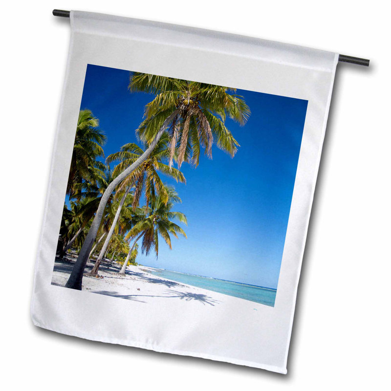 Cook Islands Palm Trees And Sand Beach Polyester 2 3 X 1 6 Garden Flag