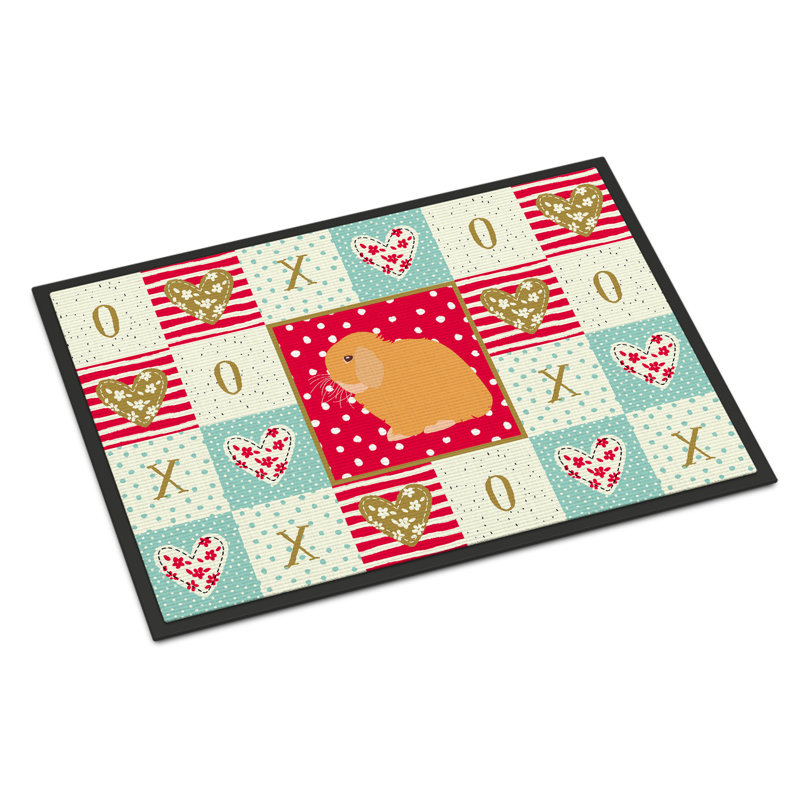 The Holiday Aisle Gabrielo Holland Lop Rabbit Love 27 In X 18 In Non Slip Indoor Outdoor Door Mat Wayfair