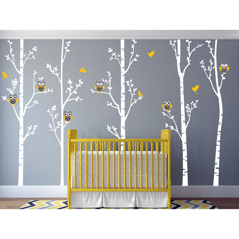 Zoomie Kids Tree Forest And Owls Baby Nursery Wall Decal Wayfair Tree Forest And Owls Baby Nursery Wall Decal