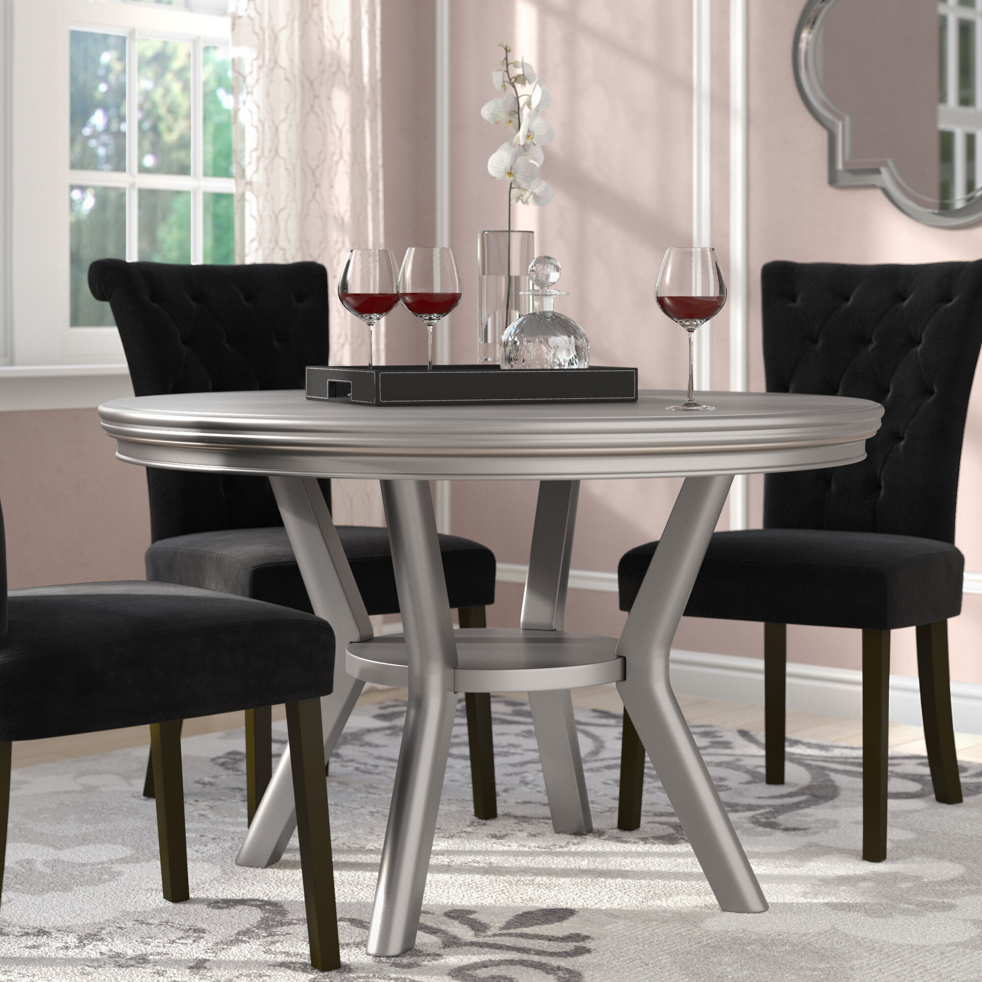 round glam dining table