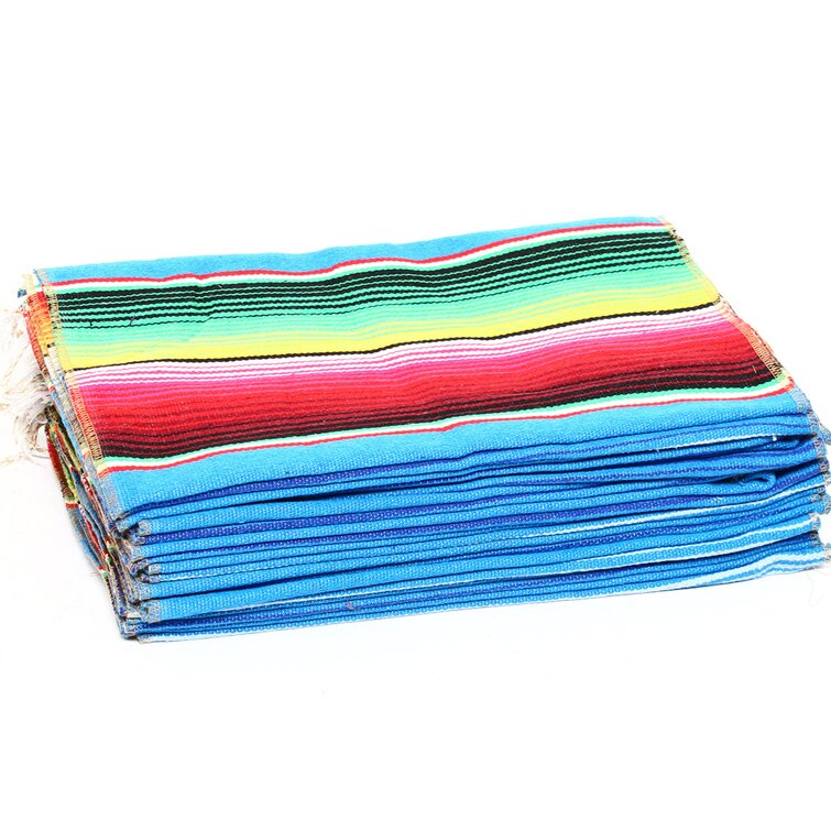 10pcs Mexican Serape Table Runner Party Wedding Decor Fringe Cotton Tablecloth 