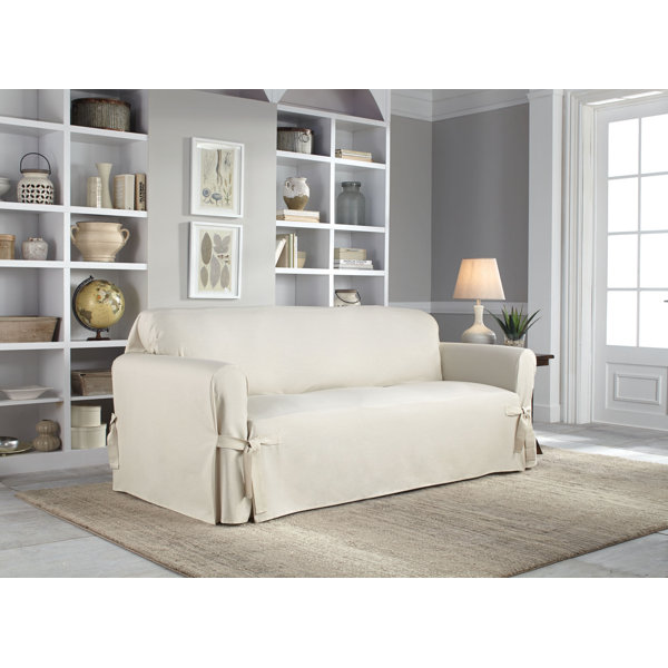 Cotton Duck Box Cushion Sofa Slipcover