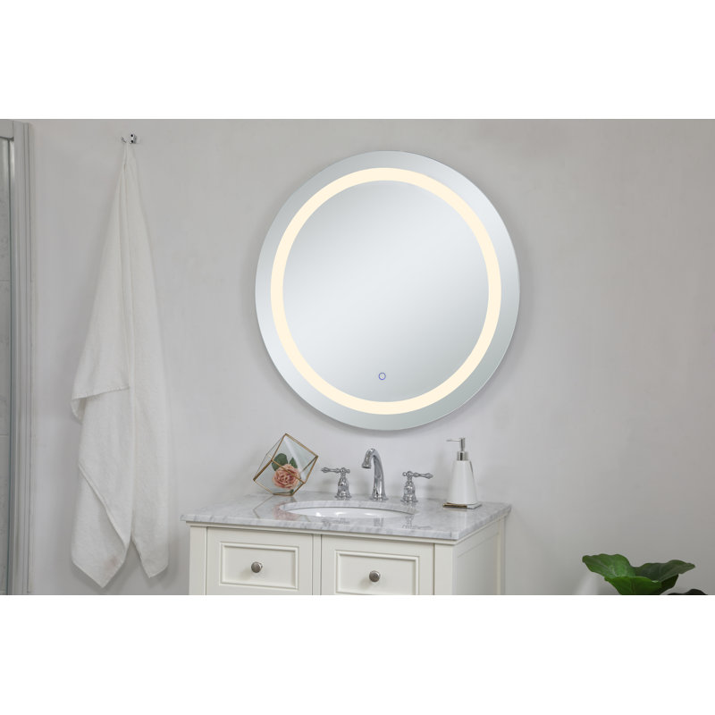 Ebern Designs Hardwired Led Lighted Bathroom Mirror Reviews