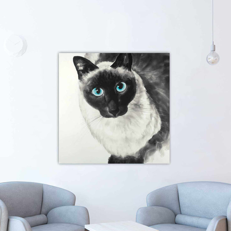 Winston Porter Eyes Siamese Cat Oil Painting Print On Wrapped