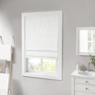 white linen blackout roman shades