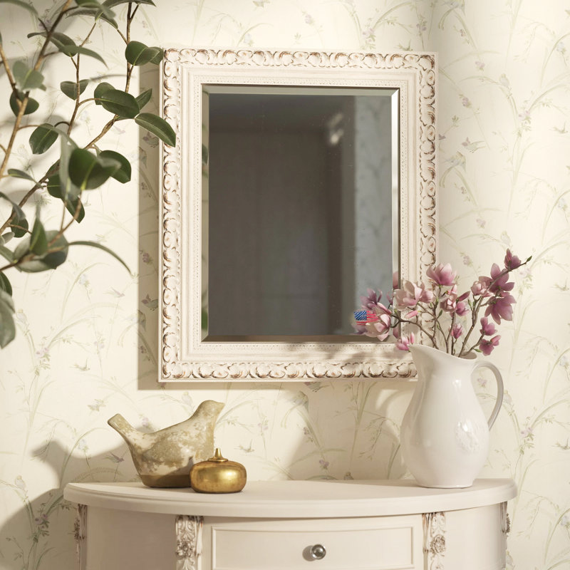 One Allium Way Arnett French Victorian Traditional Beveled Venetian Distressed Wall Mirror Reviews