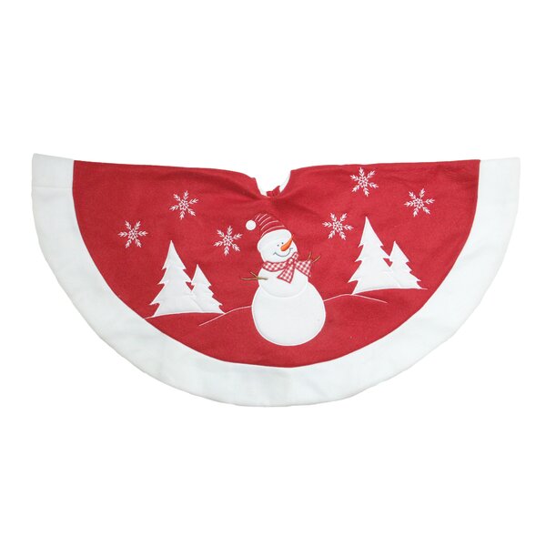 Round Christmas Tree Skirt Fun Santa Snowman Reindeer Decoration Floor Mat Xmas 