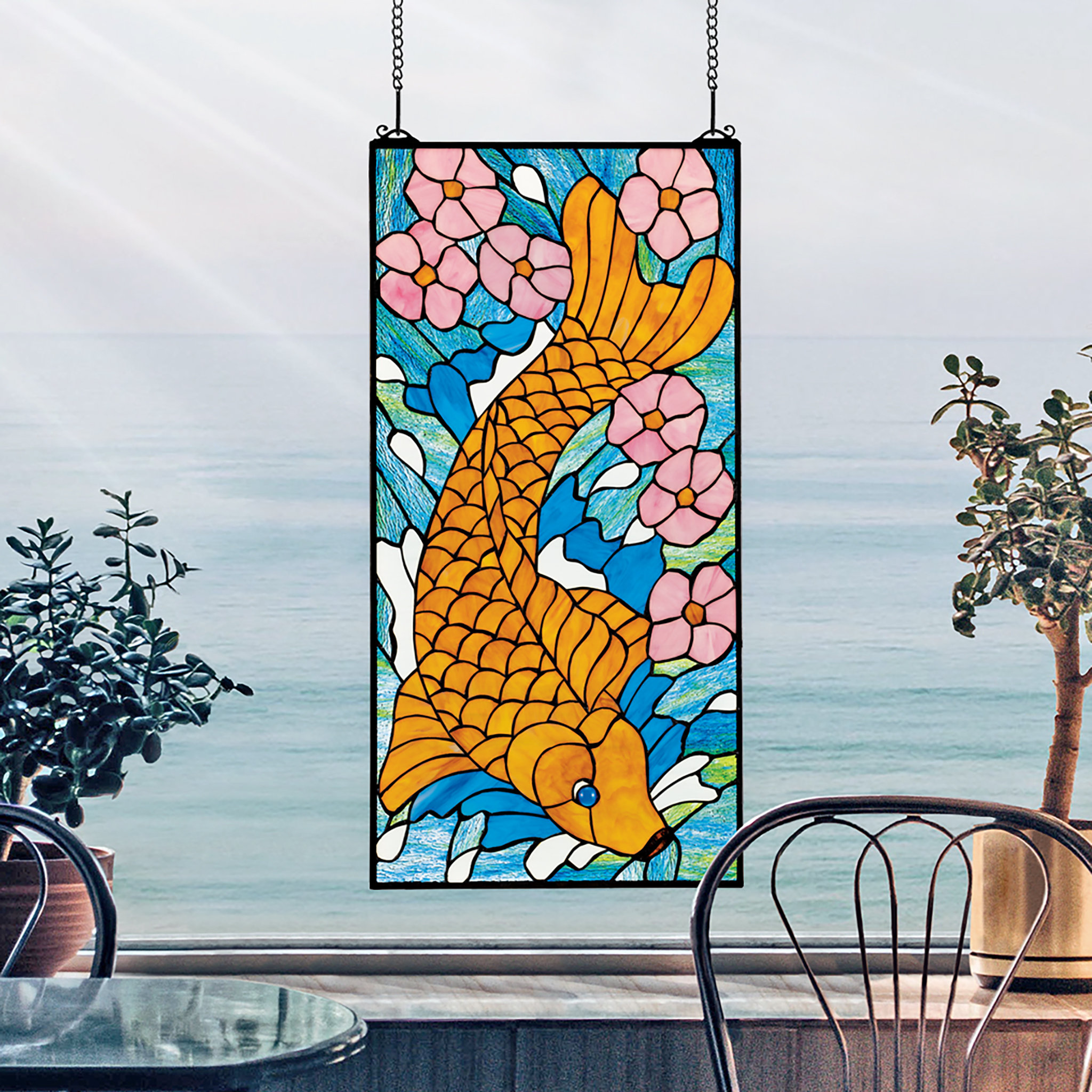 Design Toscano Asian Koi Stained Glass Window Wayfair