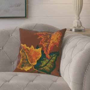 Maillett Autumn Colors Flower Print Throw Pillow