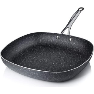 Cok Non Stick Square Frying Pan 28cm Grilling Pan Black & White Speckled 
