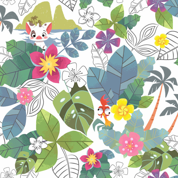 York Wallcoverings Disney Moana Jungle 33 L X 20 5 W Wallpaper Roll Wayfair