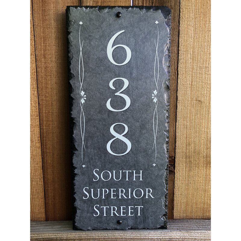 SassySquirrelInk Personalized 2-Line Hanging Address Plaque & Reviews ...