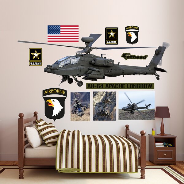 United States Army Ah 64 Apache Longbow Helicopter Peel And Stick Wall Decal