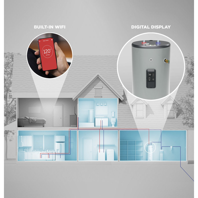 Ge Appliances Smart Tall 5 5kw 240 Volt 30 Gallon Electric Storage Tank Water Heater Wayfair