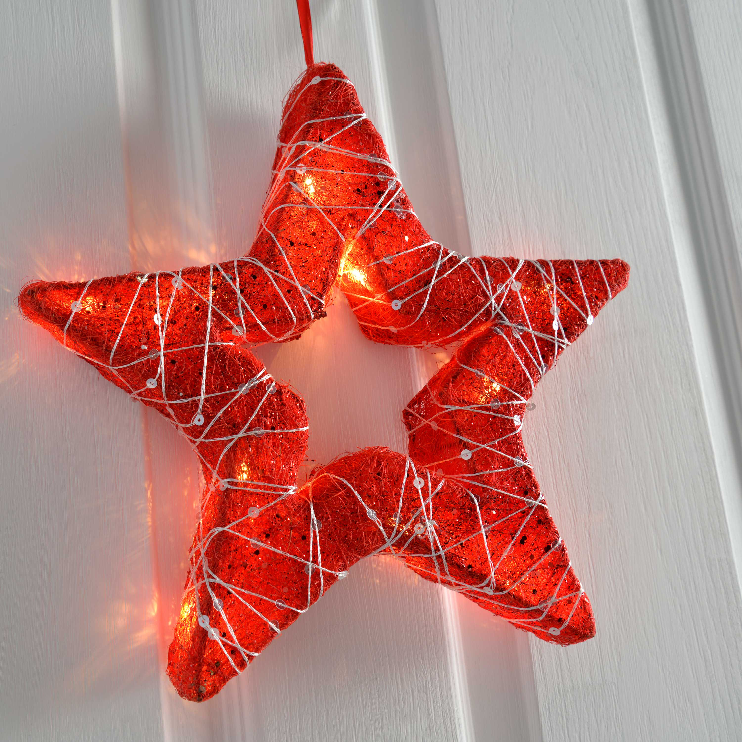 The Seasonal Aisle Pre Lit Christmas Star With Woven Silver