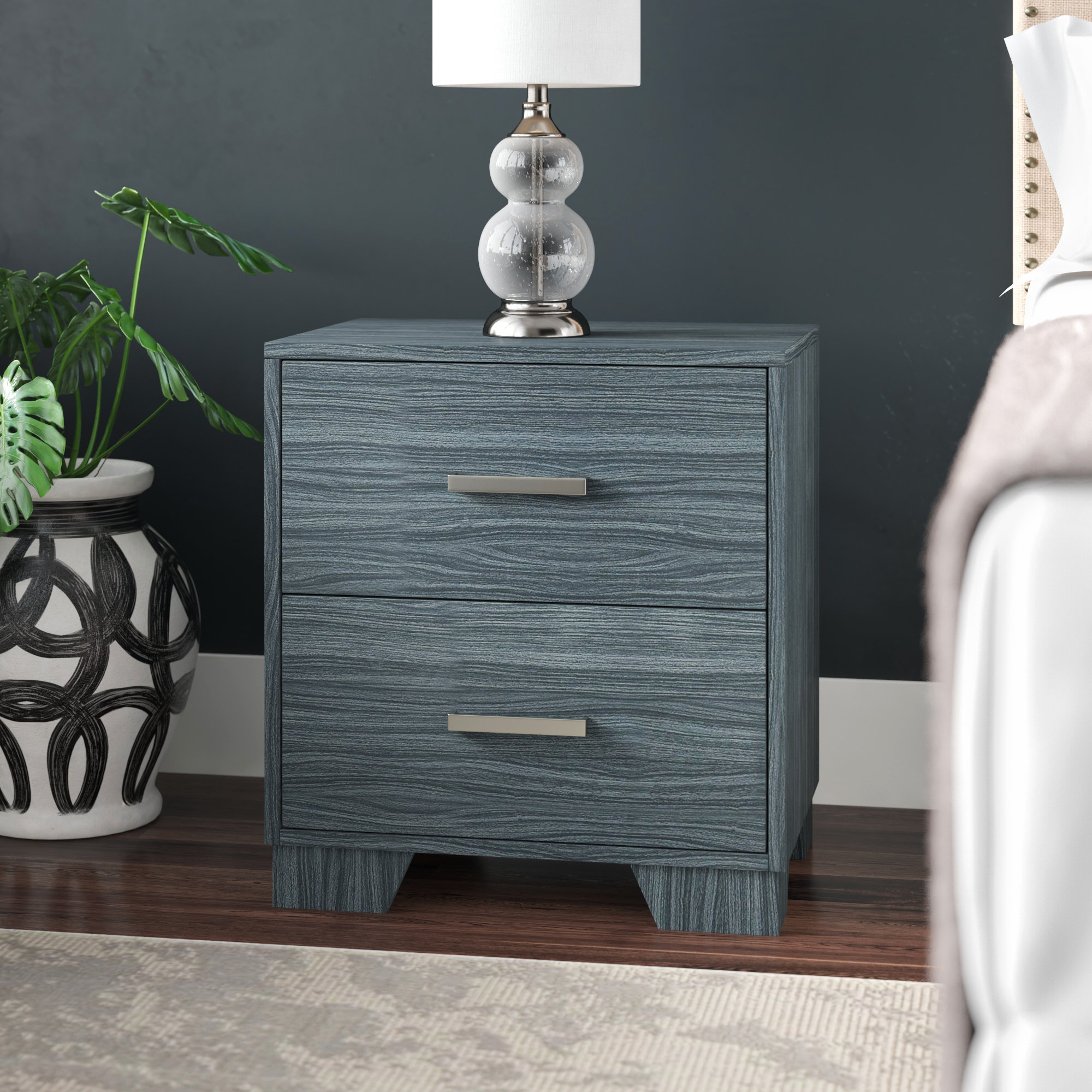 grey and oak lamp table