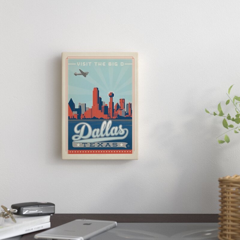 East Urban Home Dallas 2 Vintage Advertisement On Wrapped Canvas