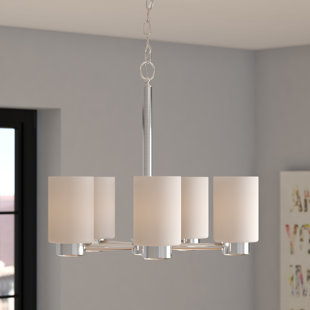 Go to store & view more images Burchfield 5-Light Shaded Chandelier by Latitude Run