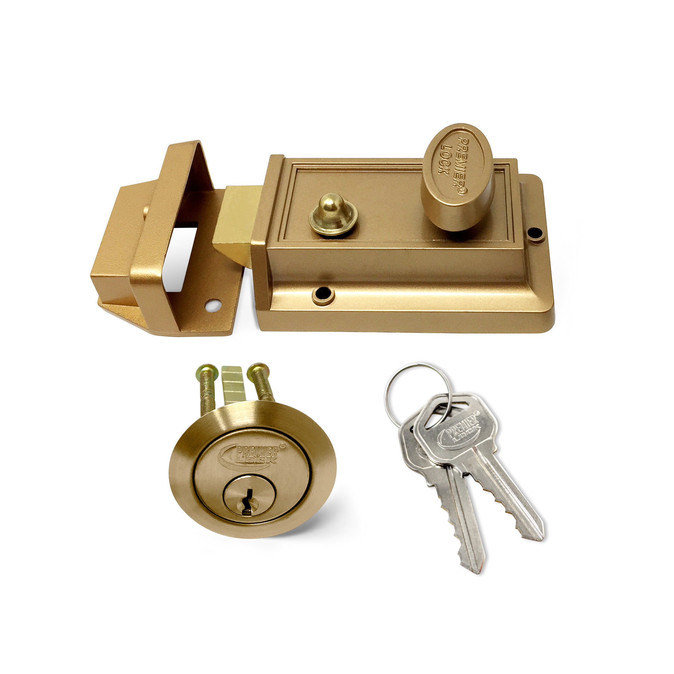 Premier Lock Deadlatch with Night Latch Hold Back Button Rim Single Cylinder Deadbolt Wayfair