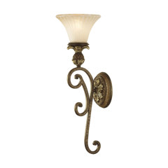 Astoria Grand Pippin 1-Light Candle Wall Light Black and Antique Gold Astoria Grand Pippin 1-Light Candle Wall Light Black and Antique Gold