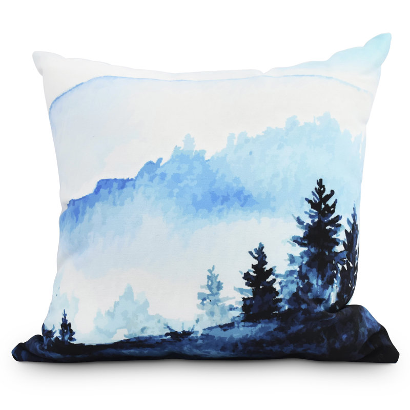 Millwood Pines Welliver Winter Scene Holiday Outdoor Throw Pillow