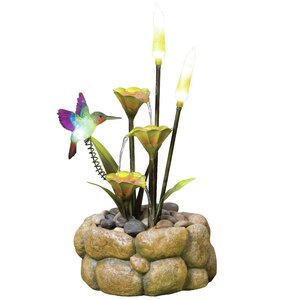 Resin/Nature Stone Glow Rock Pool Haven Fountain with LED Lights