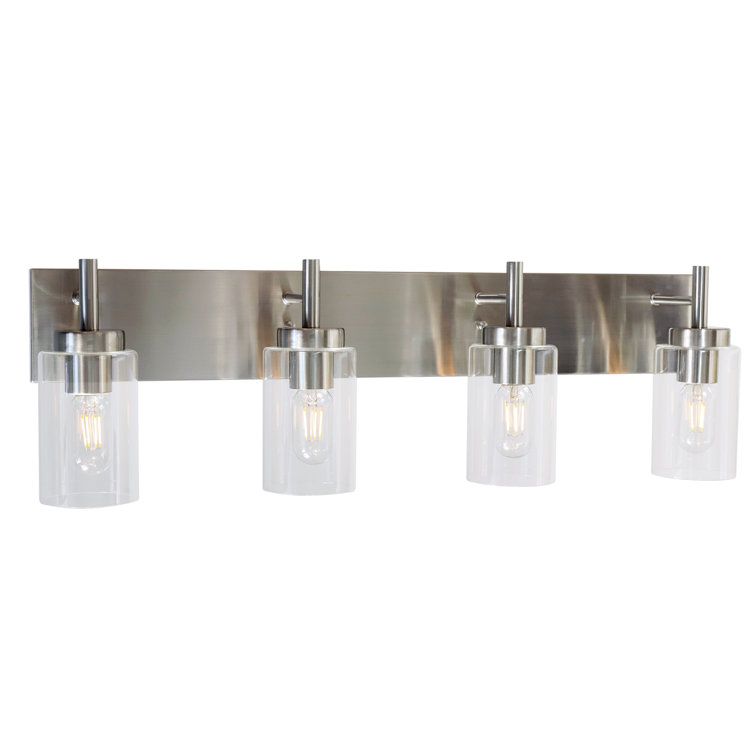 Longshore Tides Knaresborough 4 Light Dimmable Brushed Nickel Vanity Light Reviews Wayfair