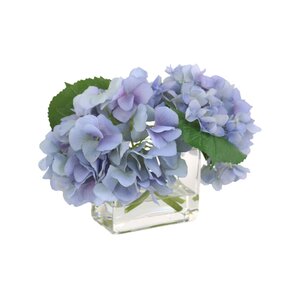 Waterlook Silk Hydrangeas in Glass Vase