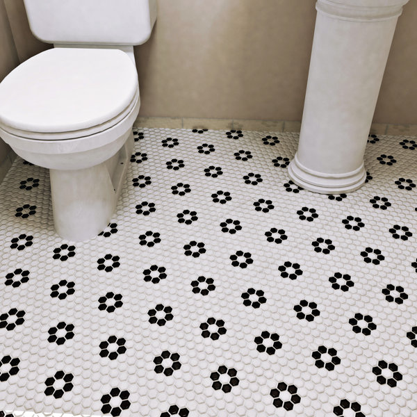 Elitetile Retro 0 88 X 0 88 Porcelain Mosaic Wall Floor Tile Reviews Wayfair