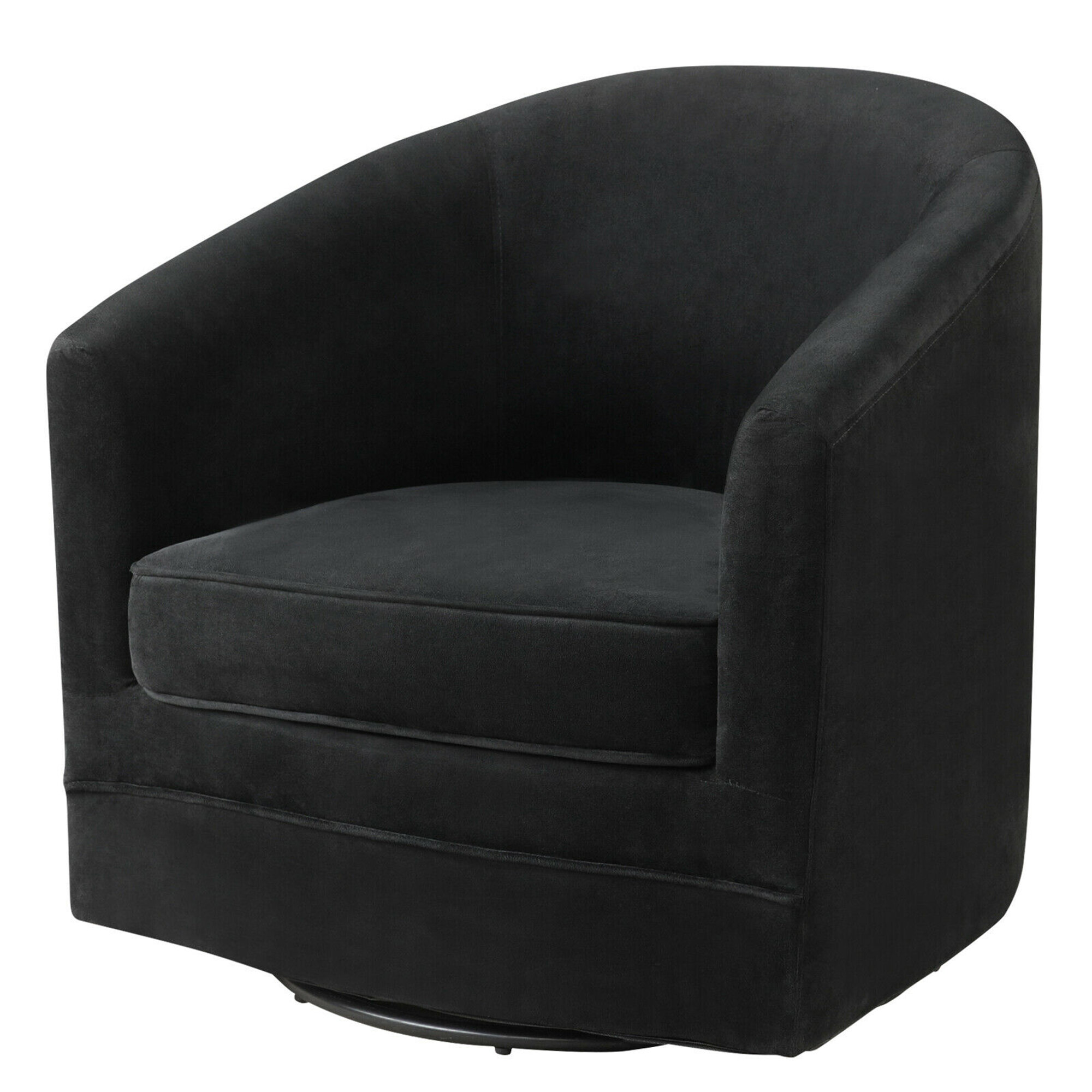 black swivel barrel chair