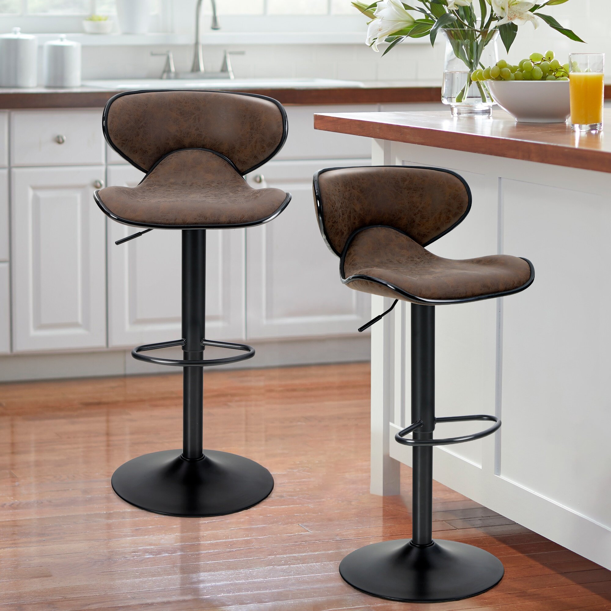 17 Stories Royst Swivel Adjustable Height Bar Stool & Reviews | Wayfair