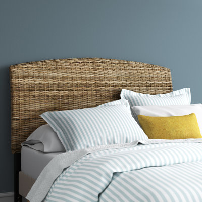 Boatwright Rattan Panel Headboard wiht Solid Wood Legs  (Queen Size)