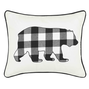 Cabin Plaid Bear Breakfast 100% Cotton Breakfast Pillow