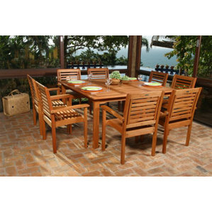 wood patio dining sets you'll love | wayfair wood patio dining sets you'll love | wayfair