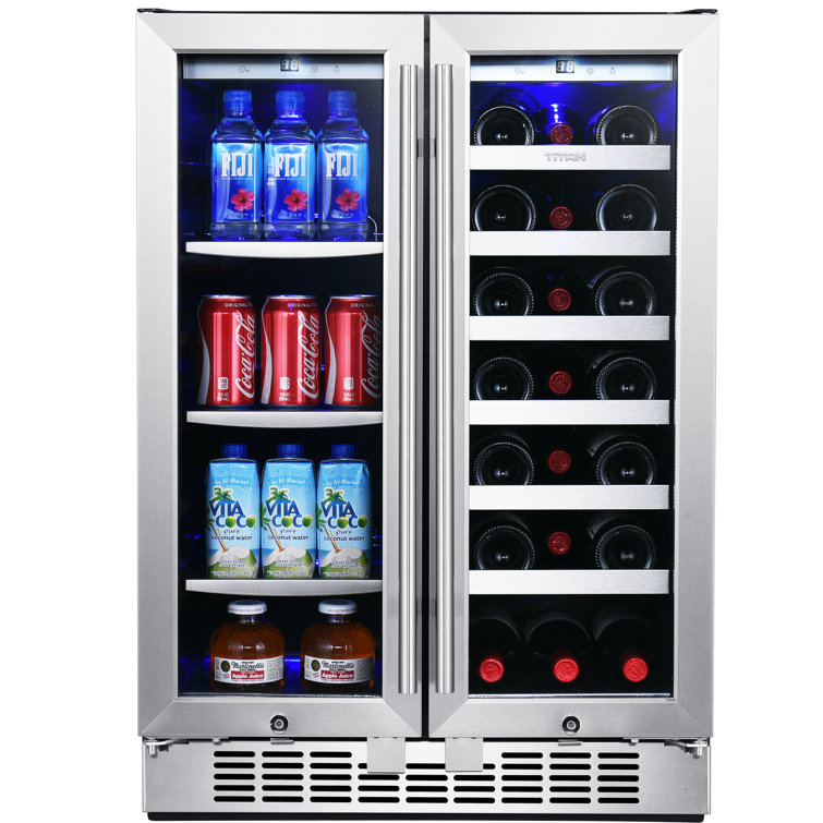 Titan Products Llc Titan 21 Bottle And 60 Can Dual Zone Built In Wine And Beverage Refrigerator Reviews Wayfair