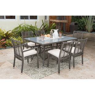Go to store & view more images 7 Piece Dining Set with Sunbrella Cushions by Panama Jack Outdoor