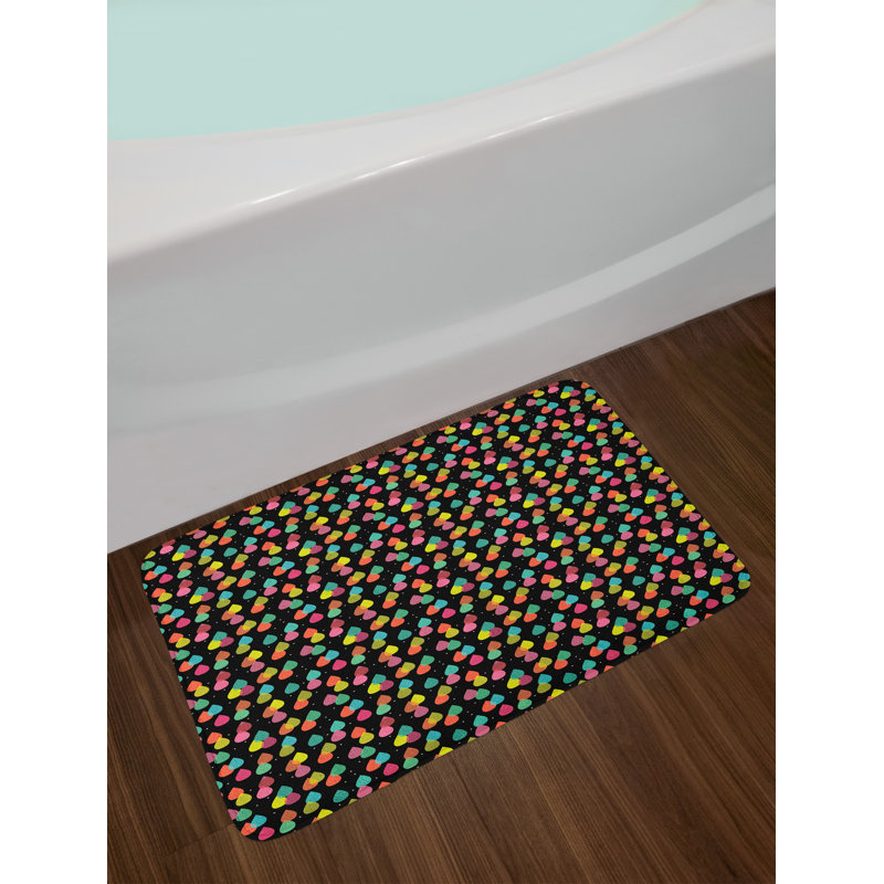 Ambesonne Colorful Bath Mat By Abstract Pattern With Raindrops In Lively Colors Contemporary Graphic Art Design Plush Bathroom Decor Mat With Non